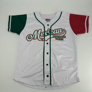 USA Drinking Team Mexican Viva Mexico Baseball Jersey Medium Adult